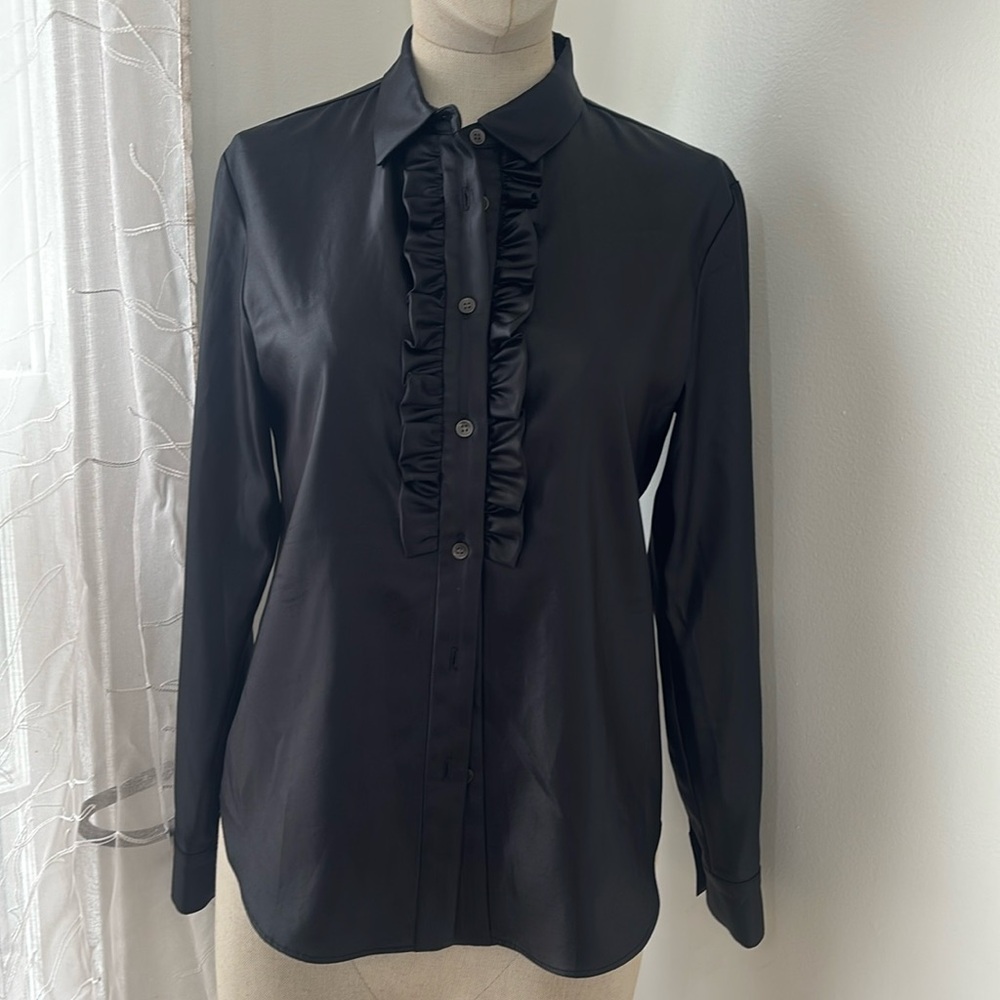 Long sleeve Satin Shirt Blouse - Picture 3 of 6